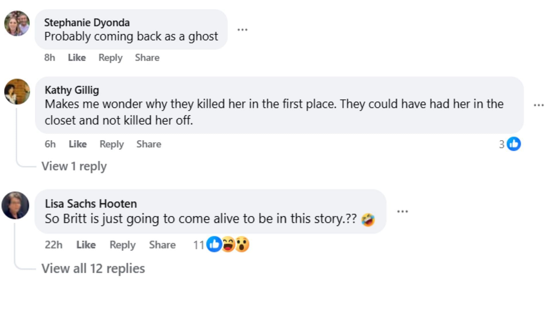 Comments by fans on the post (Image via Facebook/@Belinda Willis)